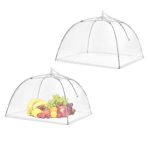 SEABABOO 2PCS Fliegenhaube Faltbare Abdeckhaube Lebensmittel Abdeckung Perfekter Fliegenschutz für Essen Mesh-Material Fliegenhaube Speiseschirm Lebensmittelmaske Drosophila Netz Fliegenmaske von SEABABOO