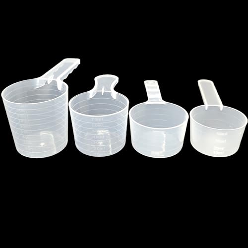 SEABABOO Messlöffel 100ml/70ml/50ml/40ml 4PCS Waschmittel Dosierhilfe Löffel Dosier-Löffe Dosierlöffel Kunststoff Messlöffel Messbecher Löffel Dosierlöffel Milchpulverlöffel Kochen Messlöffel von SEABABOO