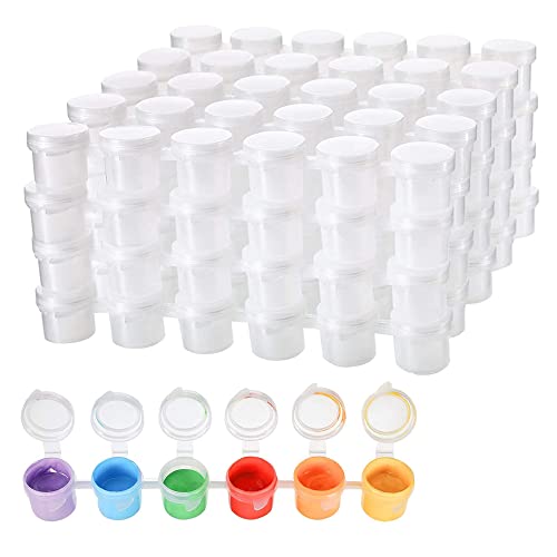 SEABABOO 20PCS Mini Leere Farbstreifen Töpfe Leere Farbbehälter mit Deckel Töpfe Leere Farbstreifen Farbtöpfe Farbtopf für Klassenzimmer Streifen Farbtöpfchen Mini Pigment Dose für Kunstfestival von SEABABOO