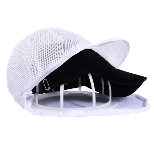 SEABABOO Cap Washer Für Baseballkappen Cap Waschmaschine Basecap Waschgestell Cap Halter Und Mesh-Wäschebeutel Cap Waschen Protector Basecap Schutz Für Waschmaschine Geschirrspüler (27x22 cm) von SEABABOO