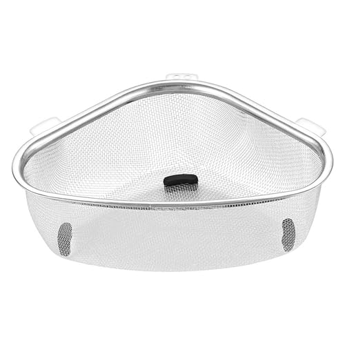 SEABABOO Dreieckige Spüle Sieb Korb Spüle Abflussregal Edelstahl Abflusskorb Sieb Für Küchenspüle Edelstahl Sieb Für Spüle Abtropfsieb für Küchenspüle Abfluss Filter (Dreieck, 15x15CM) von SEABABOO