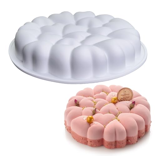 SEABABOO Kuchenform Silikon Brownie-Backform Ø20 cm Tortenform Runde Silikon-Backform Kuchen-Form Runde Kuchenform für Kuchen Brownie Brot Quiche von SEABABOO