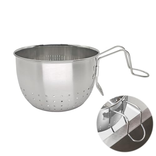 SEABABOO Siebkorb Aus Edelstahl Abtropfsieb Spülbecken Edelstahl Hängender Küchenabflusskorb Multi-Functional Drain Basket Abflusssieb Küchenspüle Siebkorb für Doppelwaschbecken von SEABABOO