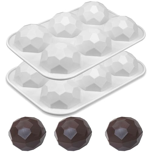 SEABABOO Silikonform Edelsteine 6 Löcher 2 Stück Mousse Silikonform Backformen Silikonformen Edelstein-Form für Mousse Kuchen Muschel Süßigkeiten Schokolade (Edelsteinform Einzelkavität 5 x 2.5CM) von SEABABOO