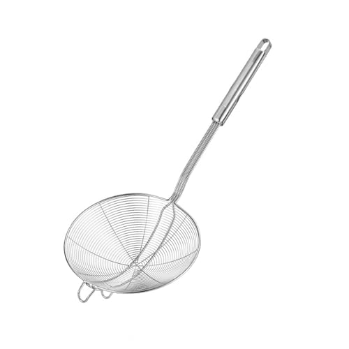SEABABOO Spinnennetz-Schöpflöffel Spinnennetz-Sieb Durchmesser 15.5cm Schaumlöffel Abseihlöffel Siebkelle Mit Langem Griff Schaumlöffel Edelstahl Kochabschäumer für Fritieren Braten Schöpfen Kochen von SEABABOO