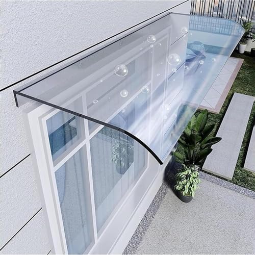 Vordach Überdachung Vordach für Haustür, 3,5mm Dick Transparentes Bogen vordach, Vordach für aus Polycarbonat, UV-Beständiger Überdachung Haustür, für Garage Balkon Fenster Haus-40x150cm von ＳＥＡＦＩＯＺ