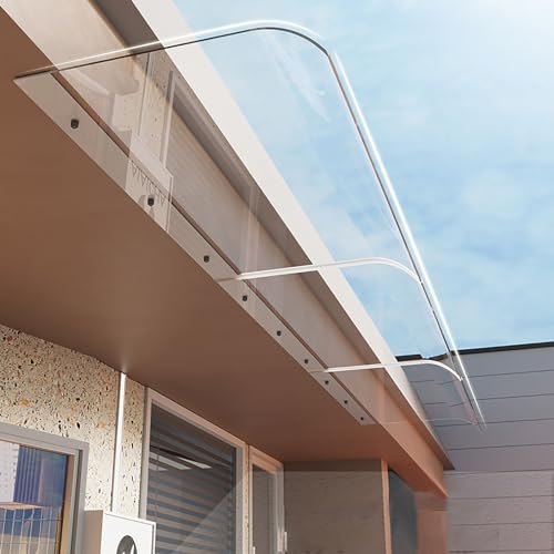 Vordach Überdachung Vordach für Haustür, 3,5mm Dick Transparentes Bogen vordach, Vordach für aus Polycarbonat, UV-Beständiger Überdachung Haustür, für Garage Balkon Fenster Haus-40x200cm von ＳＥＡＦＩＯＺ