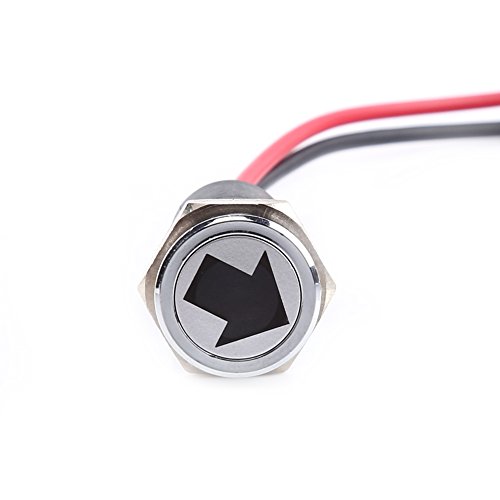 1 X LED-Anzeigeleuchte, 12 V, 14 Mm Befestigungsloch, Armaturenbrett-Blinker-Warnleuchte mit 20 Cm Kabel, Rot, Blau, Grün, Farboptionen, Armaturenbrett (Lichtzeichen abbiegen) von SEAFRONT
