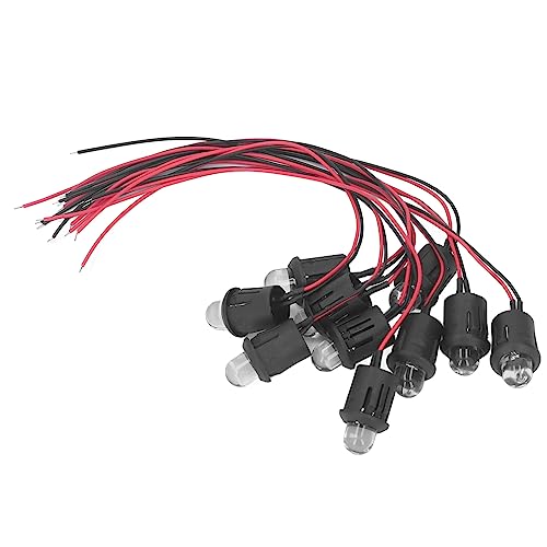 10 Mm 12 V 10 Stück Platine Pilotanzeigelampe Glühbirne Vorverdrahtet Emittierende Diode LED Kunststoff Cliphalter Anzeigetafel für Autobeleuchtung Bremslicht (Rot) von SEAFRONT