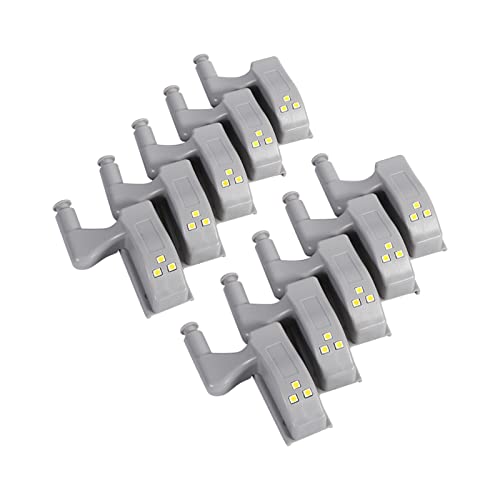 10 Stück Universal Schrankscharniere LED Leuchten Scharnier LED Sensorlicht für Küchenschrank, Schrank Nachtlicht (Weißes Licht) von SEAFRONT