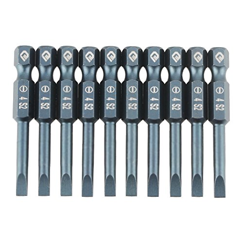 10pcs 1/4 Zoll Sechskantschaft 50mm S2 Stahl Schlitz Saxton Schlitz Bit Schlitz Bit Lang Schraubendreher Bits Set H6.3x 50x Sl4mm Rostschutz von SEAFRONT