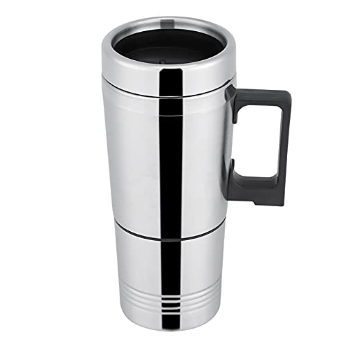 12V/24V 300ml Auto Heizung Tasse Auto Erhitzt Becher Edelstahl Elektrische Kaffee Becher Reise Tragbare Elektrische Tee Kaffee Wasserkocher (24V) von SEAFRONT