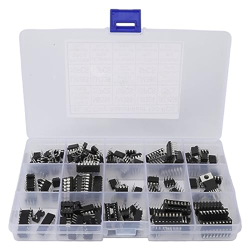 150-teiliges Integriertes XL-IC-Chip-Sortiment-Set, Opamp-Oszillator-IC-Chip und Sockel, Sortiertes Set für Elektronische Geräte von SEAFRONT