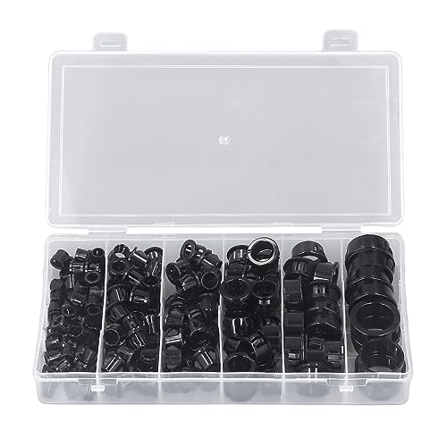 160 Stück Schwarze Kabel-Schnappbuchsen-Tülle, Nylon-Kunststoff, 5/16 Zoll, 3/8 Zoll, 1/2 Zoll, 5/8 Zoll, 3/4 Zoll, 1 Zoll, Kabeldurchführungsschutz Zum Absorbieren und 160 Stück Schwarze Kabel-Schnappbuchsen-Tülle, Nylon-Kunststoff, 5/16 Zoll, 3/8 Zoll, 1/2 Zoll, 5/8 Zoll, 3/4 Zoll, 1 Zoll, Kabeldurchführungsschutz Zum Absorbieren und von SEAFRONT