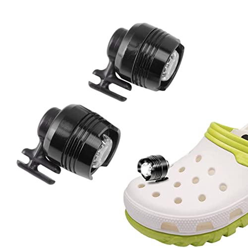 2 Stück Schuhscheinwerfer IPX5 Wasserdicht 3 Beleuchtungsmodi Leichte LED Schuhbeleuchtung mit Hoher Helligkeit für Crocs (Schwarz) von SEAFRONT