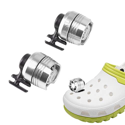 2 Stück Schuhscheinwerfer IPX5 Wasserdicht 3 Beleuchtungsmodi Leichte LED Schuhbeleuchtung mit Hoher Helligkeit für Crocs (Silber) von SEAFRONT