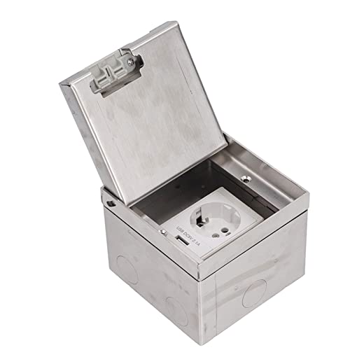 250 V EU-Stecker Unterputz-Steckdose Pop-Up-Bodenbox-Kit Wetterfeste Steckdosen IP40-Steckdose Flammhemmende Haushaltssteckdose mit USB-Anschluss von SEAFRONT