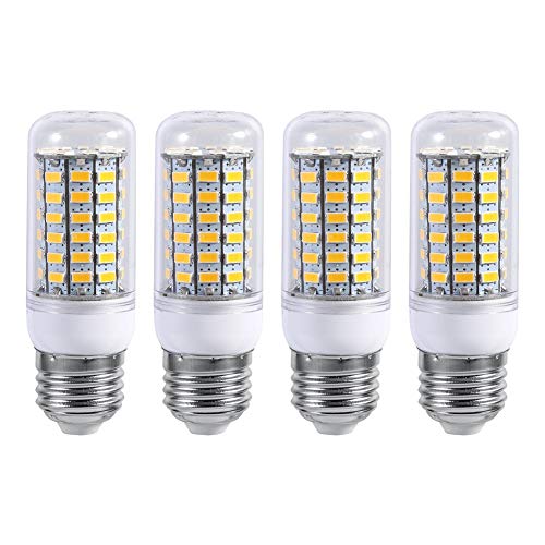 4 Stück LED-Glühbirne, LED-Maislicht, LED-Deckenlampe, Deckenventilator, Kronleuchter, Pendelleuchte mit PC-Gehäuse und E27-Standardsockel für Zuhause (Warmweiß) von SEAFRONT