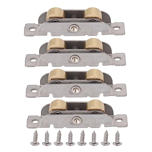 4PCS Schiebe Terrasse Tür Roller Montage Schiebetür Tandem Roller Metall Schiebetür Rad Ersatz Stahl Kugel Rad Lager (Flaches Rad) von SEAFRONT