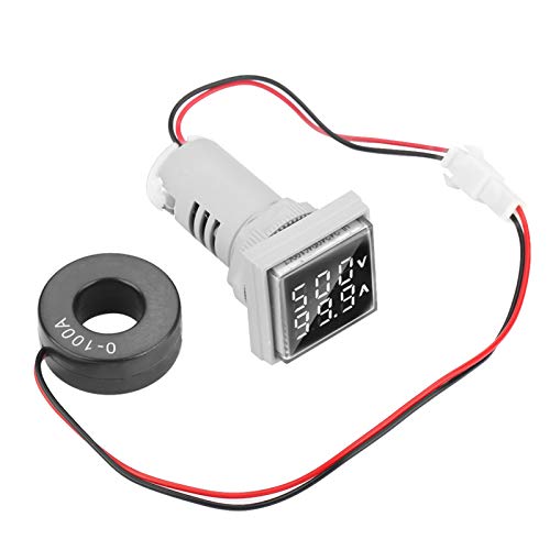 AC 22mm 60-500V 0-100A Digital Voltmeter Amperemeter, LED Dual Display Spannung Strommessanzeige Unterschiedliche Farbanzeige(Weiß) von SEAFRONT