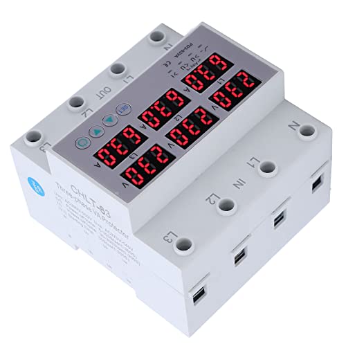 AC 390‑500 V Leistungsmesser 3 Phasen DIN Schienen Voltmeter Amperemeter Automatischer Überspannungs Überstromschutz Digitaler 3 Phasen Energiemesser (40A) von SEAFRONT