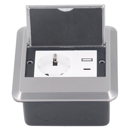 Bodeneinbau-Steckdosen-Set, 16 A, EU-Steckdose, USB-Typ-C-Anschluss, Boden-Steckdose für Einkaufszentrum, Büro, Geschäft, Steckdose AC250 V, Bodensteckdosen für Holzböden von SEAFRONT