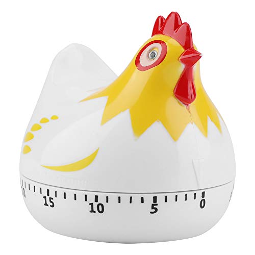 Cartoon Henne Mechanischer Timer Niedlicher Huhn Timer Küche Kochen Wecker für Heimdekoration Timing Erinnerung (Weiss) von SEAFRONT