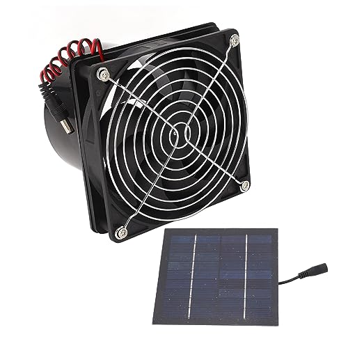 DC 5-12 V Solar-Abluftventilator, 50 W, Solarbetriebenes Ventilator-Set, Tragbares Solarpanel-Ventilator-Set, Effiziente Wärmeableitung, Belüftung für Gewächshaus, Schuppen, von SEAFRONT