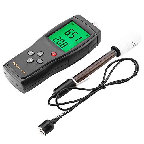 Digitales PH Messgerät, SMART SENSOR AS218 PH Meter für Wasserqualität, 0,00~14,00 pH, Feuchtemessgerät mit Aufbewahrungsbox und Sonde(Ohne Akku) von Walfront