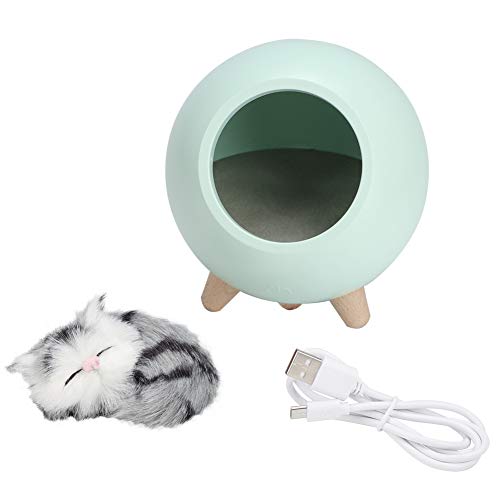 Katzen-Haustierhaus-Tischlampe, USB-Lade-LED-Nachtlampe, Kinderzimmer-Nachtlicht, Nachttisch-LED-Lampe, Schlaflampe, Geschenke für Katzenliebhaber (Grün) von SEAFRONT