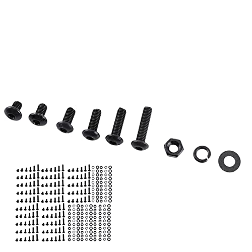 M3 Innensechskantschrauben Schrauben Muttern 300 Stück Schrauben aus Legiertem Stahl Schrauben mit Sechskantmuttern Unterlegscheiben Sortiment Kit Flachrundkopfbefestigungen (B: Knopfkopf) von SEAFRONT