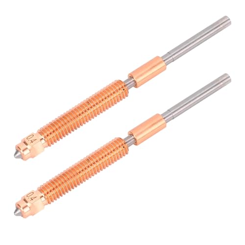 SEAFRONT 3D -Drucker Schnelltausch -Düse 2pcs Ti Legierung Wärmebruch Gehärteter Stahl CRZRCU -Metalldüse für K2 Plus, 1,75 Mm Filament M6 Gewinde 76mm Länge (0,4 mm) von SEAFRONT