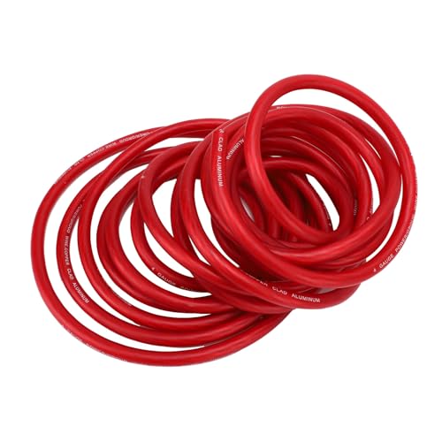 SEAFRONT 4 Gauge Copper Colad Aluminium Soft Touch Power Bodendienkabel für Autolautsprechersysteme 25ft 4 AWG -Kabel für Automobilverstärker, Wohnmobilanhänger, Wohnmobilanhänger (Rot) von SEAFRONT