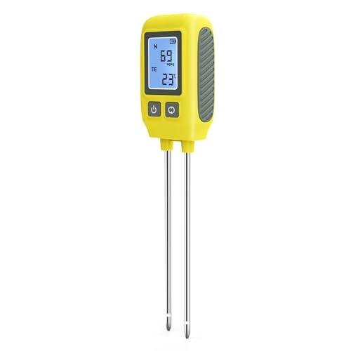 SEAFRONT 4 in 1 Bodentester NPK -Temperaturmessgerät mit LCD -Bildschirm und Edelstahl -Sonden -Bodenüberwachung für Gärtenfarmen Gewächshäuser von SEAFRONT