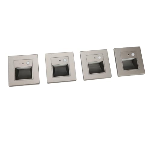 SEAFRONT 4PCS-Bewegungssensor Papless Intelentive Induktion Intalation Installation Nachtlicht 110-240 V für Trap Galway Warmes Weißes Schlafzimmer mit Premium-PC-Material (Grey) von SEAFRONT