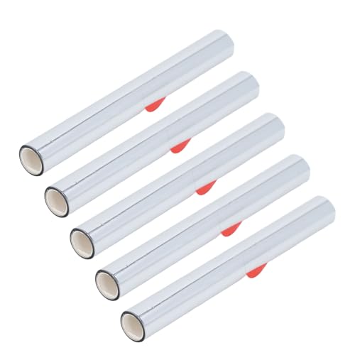 SEAFRONT 5 Rollen Wärmeübertragungspapier, Heißprägefolie, PU-PET-Prägefolienrolle für Heimwerker, Kunst und Handwerk, Luxuriöses Finish (SILVER) von SEAFRONT