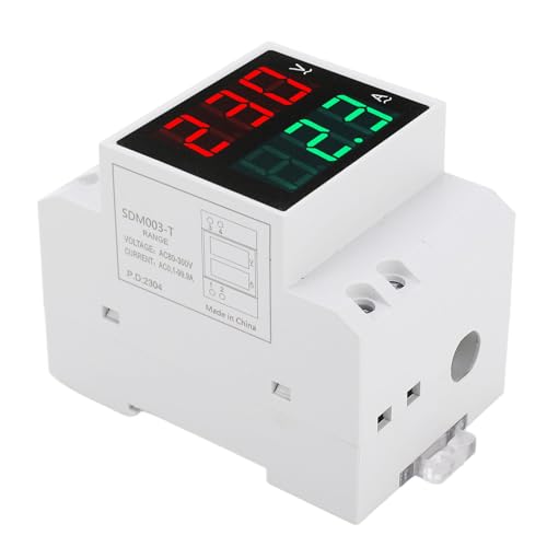 SEAFRONT AC DIN RAIL METER 80-300V 0-99.9A DIN-Schienen Installation Digitaler Wechselstrom-Voltmeter-Amperemeter, Einphase-Energiemesser mit LED von SEAFRONT