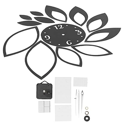 SEAFRONT DIY Spiegel-Wanduhr-Aufkleber, DIY-Uhr-Wanduhr, PVC, Modernes Dekor für Zuhause, Wohnzimmer, Hintergrundaufkleber, Schlafzimmer, Heimdekorationen (Black) von SEAFRONT