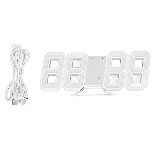 SEAFRONT Digitale Wanduhr Zeit und Temperaturalarm Nachtlicht Anzeige 3D LED Digital Schreibtischwecker für Küche Schlafzimmer Büro, 23 X 9,4 cm (Grünes Wort) von SEAFRONT