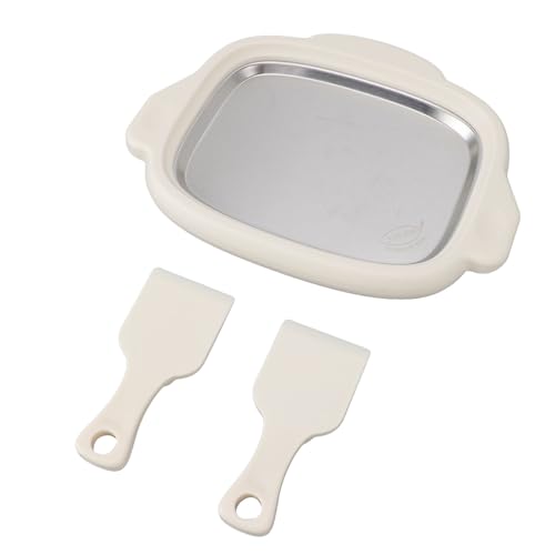 SEAFRONT Eisbratenmaschine Edelstahlplatte Gefrorener Joghurthersteller für die Heimküche mit 2 Schaufeln für Eiscremeliebhaber (WHITE) von SEAFRONT