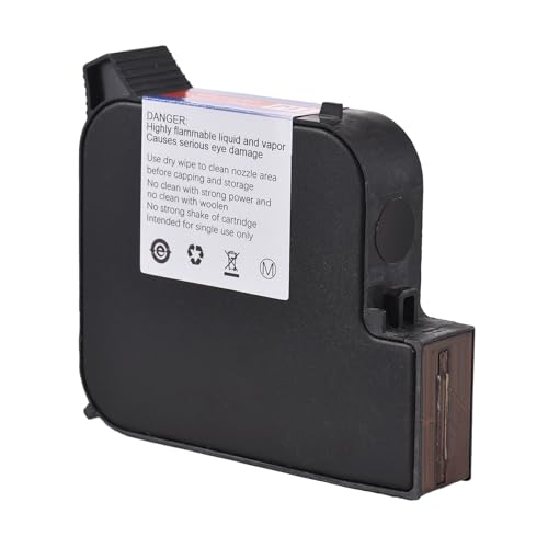 SEAFRONT Handheld -Drucker -Tintenpatrone 45 Ml Große Kapazität 600DPI Schnelltrocknen für T50 M20 Tintenstrahldrucker 300.000 Zeichen 2,54 Cm Schrifthöhe (BLACK) von SEAFRONT
