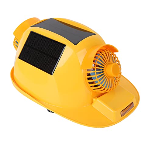 SEAFRONT Harter Sicherheits Helm Solar Panel mit Dual-Ventilatoren Sicherheits Helm, 3D-Scheinwerfer Warn Funktion Einstellbares Futter für Bau Transport Power Mining von SEAFRONT