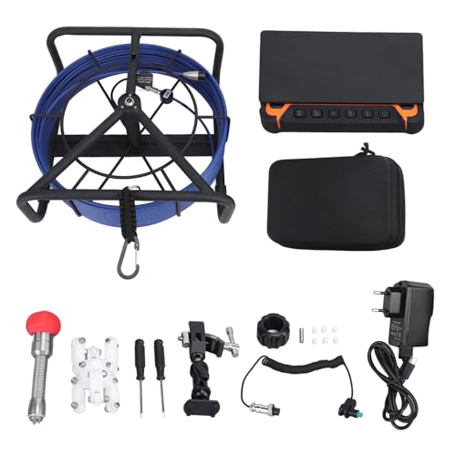 SEAFRONT Kanalinspektionskamera Drain der Klempnerschlangenkamera mit 7 Zoll LCD DVR Recorder 30m Kabel 12 LED -Leuchten für Abwasserrohr (EU-Stecker AC100-240V) von SEAFRONT