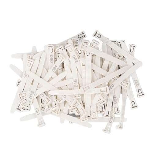 SEAFRONT Nummerierte Hühnerknochenreifen Wiederverwendbares 100 -Pack -PP Material Zur Einfachen Identifizierung des Geflügelmanagements (White) von SEAFRONT