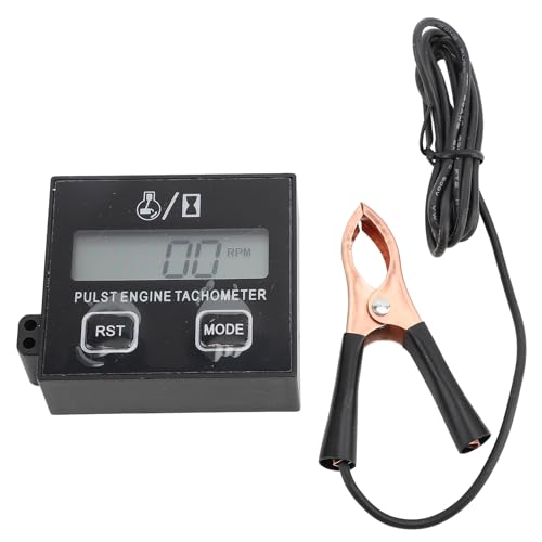 SEAFRONT Tachometer mit Kleinem Motor Tachometer Digitaler Drehzahlmesser Impulsmotor-Drehzahl mit LCD-Anzeigebereich 100-30000 U/Min für Kettensägen-Rasenmäher-ATV von SEAFRONT