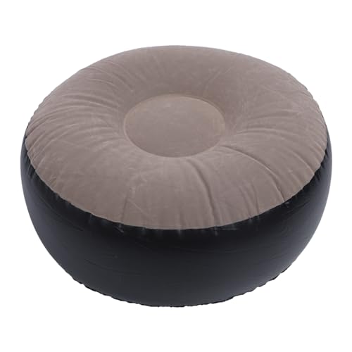 SEAFRONT Tragbarer Aufblasbarer Hocker Leicht Ergonomisches Design Kreisförmiger Fußschemel für Reisecamping, Robustes PVC -Material (Kaffee) von SEAFRONT