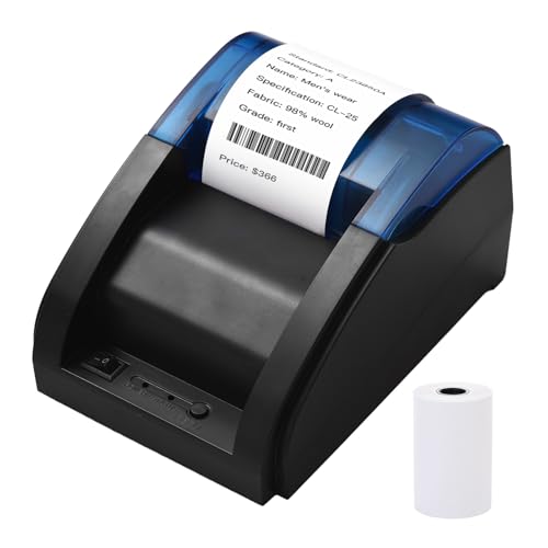 SEAFRONT Tragbarer Thermal -Quittungsdrucker 58mm Papierbreite 203DPI Auflösung USB -Schnittstelle für Supermarkt Einzelhandelsgeschäft Versandküche Haus (EU-Stecker) von SEAFRONT