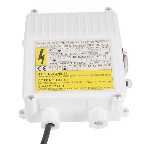 Steuerkasten für Haushaltspumpe, Steuerkasten für Tauchsaugpumpe, Tiefbrunnenpumpe, Eingebauter Wärmeschutzschalter (550W EU-Stecker 220 V) von SEAFRONT