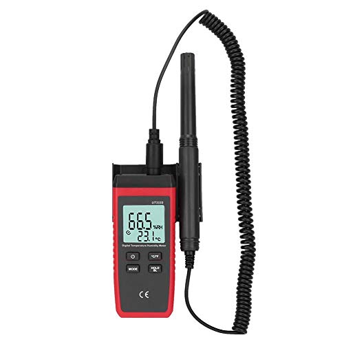 UT333S Tragbares Digitales Temperatur Feuchtemessgerät, Hohe Genauigkeit Thermometer Hygrometer LCD Hygrothermograph mit einziehbarem Federkabel von SEAFRONT
