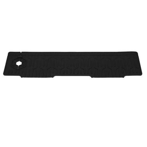 Verstellbares Loch Silikon Wasserhahngriff Griff Tropffänger Tablett Doppelseitig Sink Guard Matte Multifunktionaler Schwammhalter für Küchenbad RV mit Anpassbarem Passform DishdryingMat (BLACK) von SEAFRONT